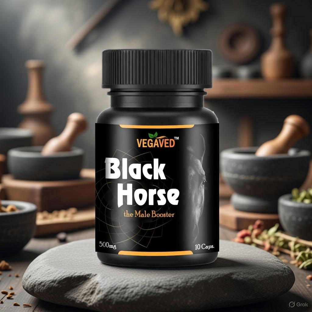 Black Horse Capsules | Herbal Sexual Wellness Support Supplement | Energy, Stamina & Vitality Support | Natural Ingredients | For Men
